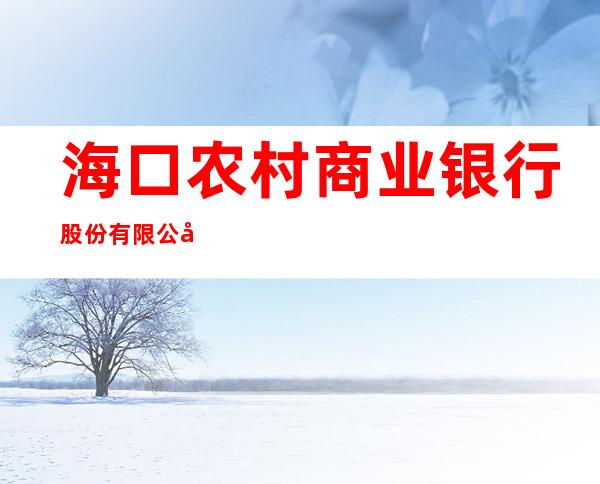 海口农村商业银行股份有限公司龙塘支行
